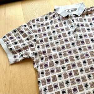 VINTAGE COLUMBIA SHORT SLEEVES GRAPHIC POLO - SIZE LARGE